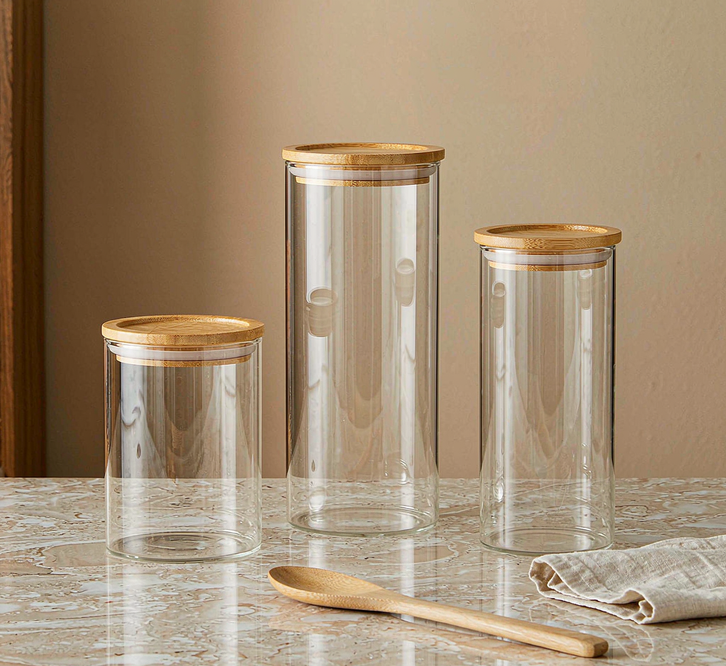 Glass Storage Jars · Set of 3