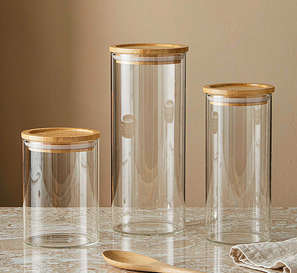 Glass Storage Jars · Set of 3