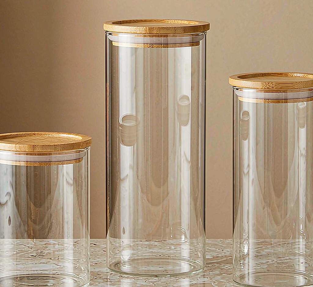 Glass Storage Jars · Set of 3