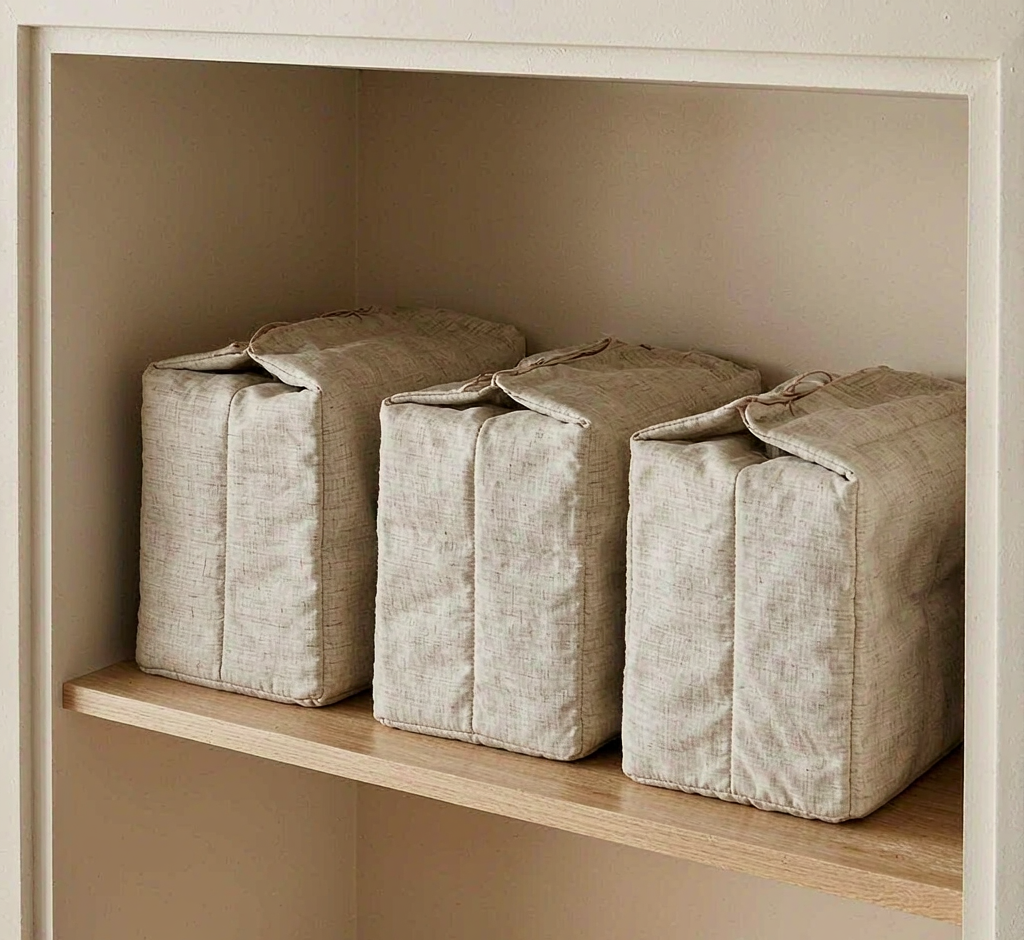 Linen Storage Bins · 3-pack - angle