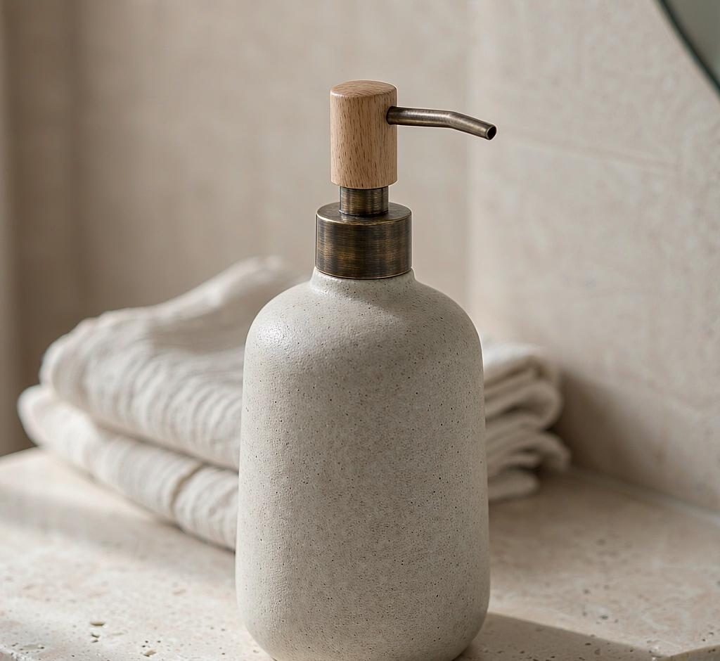 Stoneware Soap Dispenser - detail